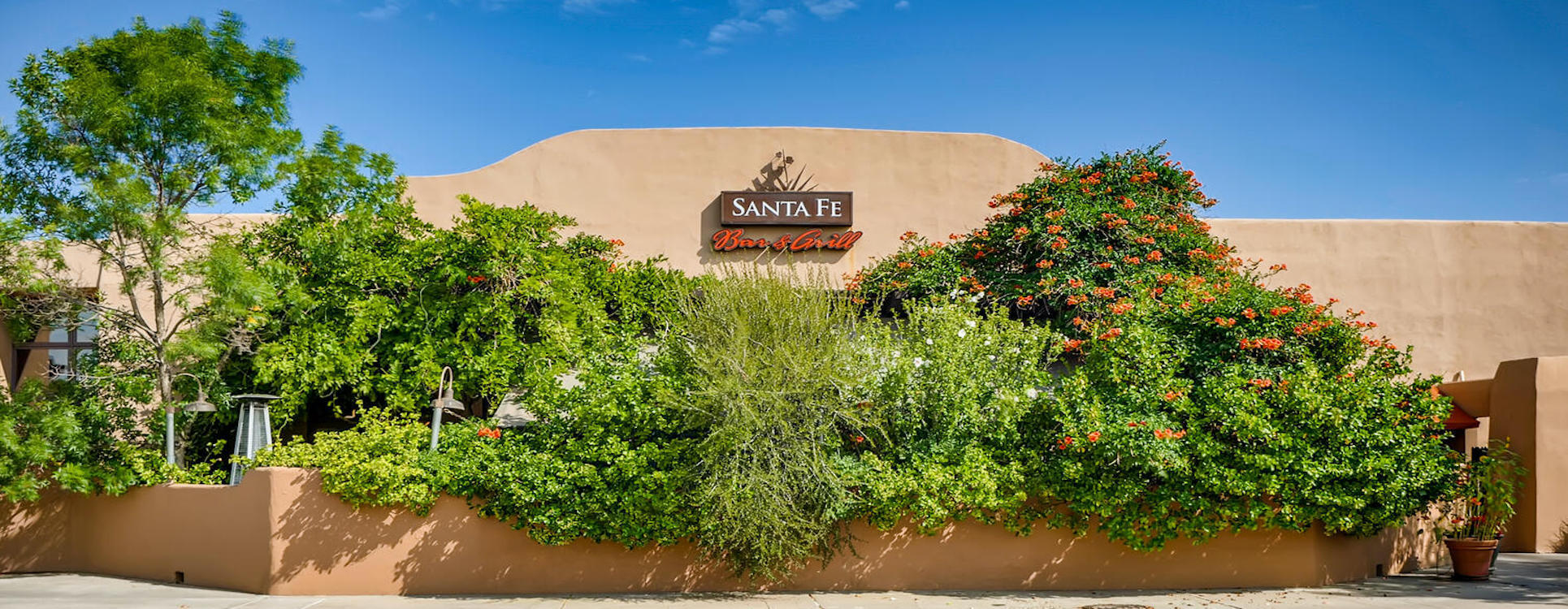 Santa Fe Bar & Grill and shrubs, located in Santa Fe, NM